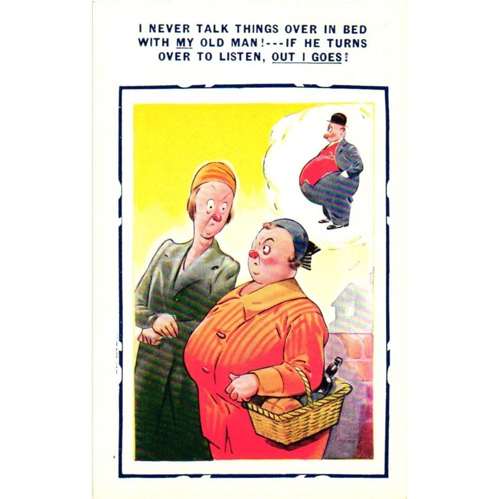Vintage Bamforth Co Comic Postcard No 603 I Never Talk Things Over In Bed Humor