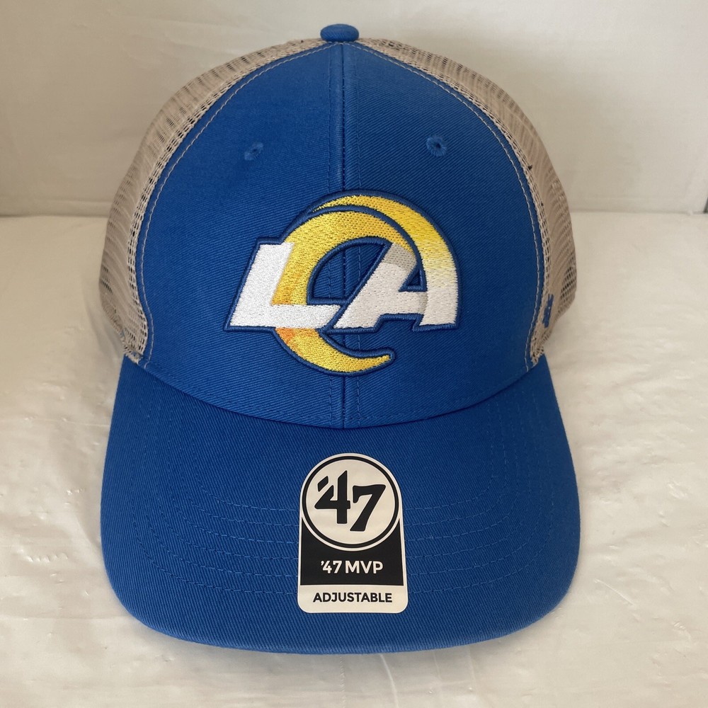 47 Mens Royal/Natural L.A.Rams Flagship Logo MVP SnapBack Hat.