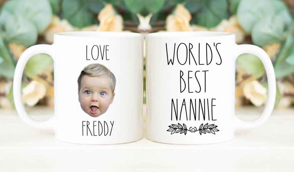 World's Best Nannie Coffee Mug Custom Face Mug Personalized With Photo Of Baby