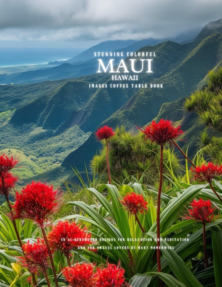 Stunning Colorful Maui Hawaii Images Coffee Table Book: 40 AI-Generated Designs