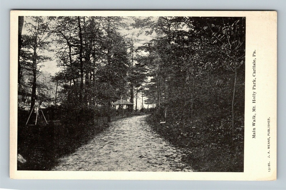 Carlisle PA-Pennsylvania, Main Walk, Mt Holly Park Vintage Souvenir Postcard