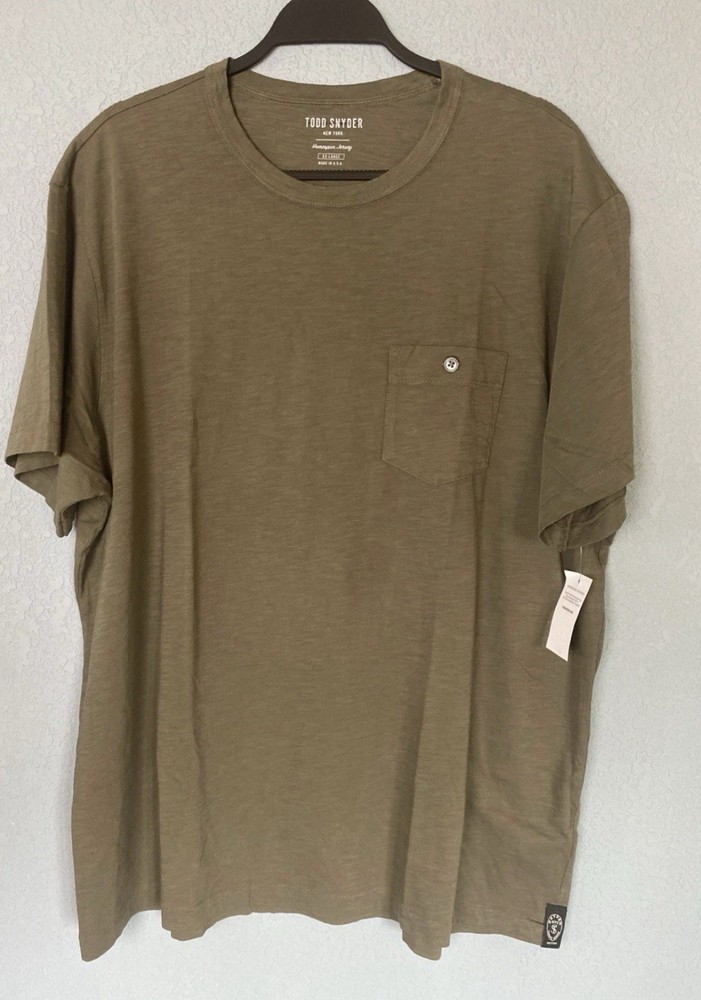 NWT Todd Snyder Homespun Slub Pocket Tee T-Shirt Size M Green Short Sleeve USA