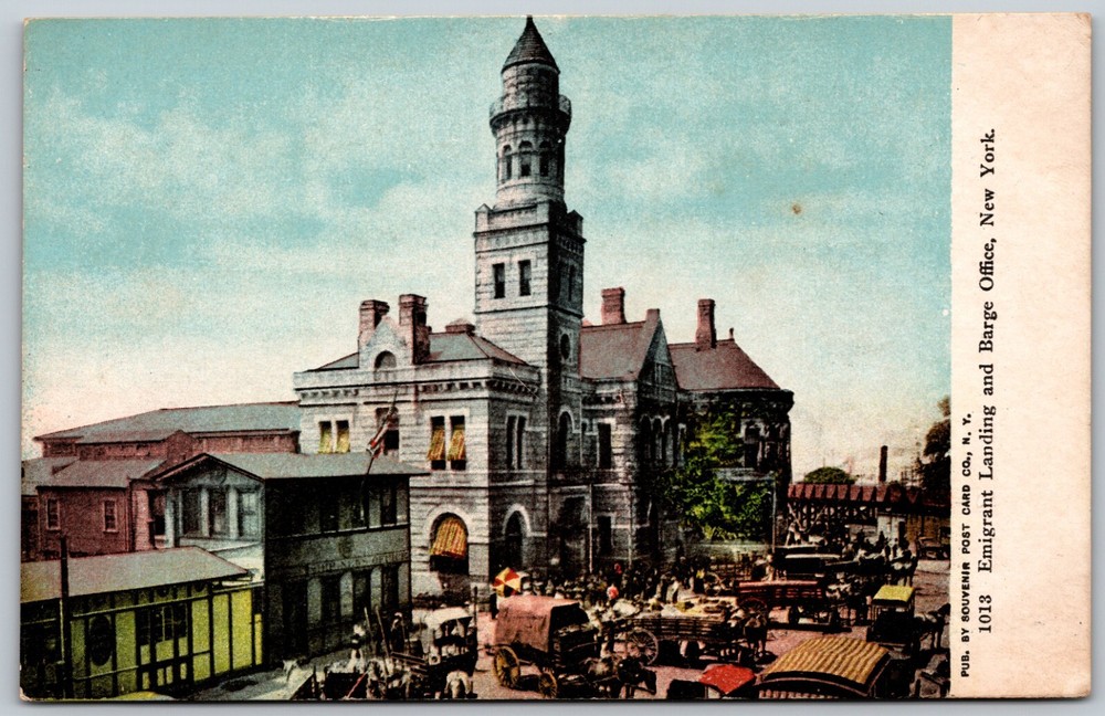 Emigrant Landing and Barge Office New York ANTIQUE Postcard 7990
