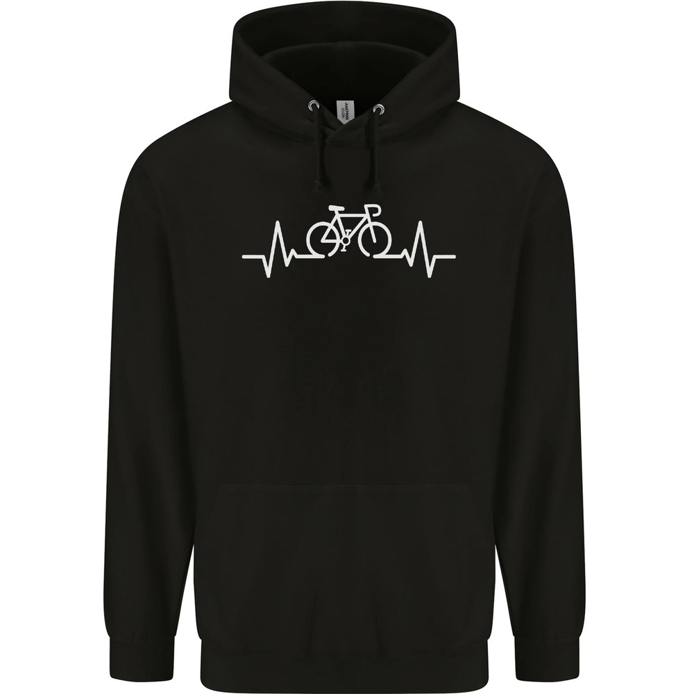 Bicycle Pulse Cycling Cyclist Bike MTB Mens 80% Cotton Hoodie