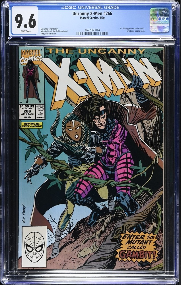 Uncanny X-Men #266 CGC 9.6 Incredible Looking Book! 1st App of Gambit 1990