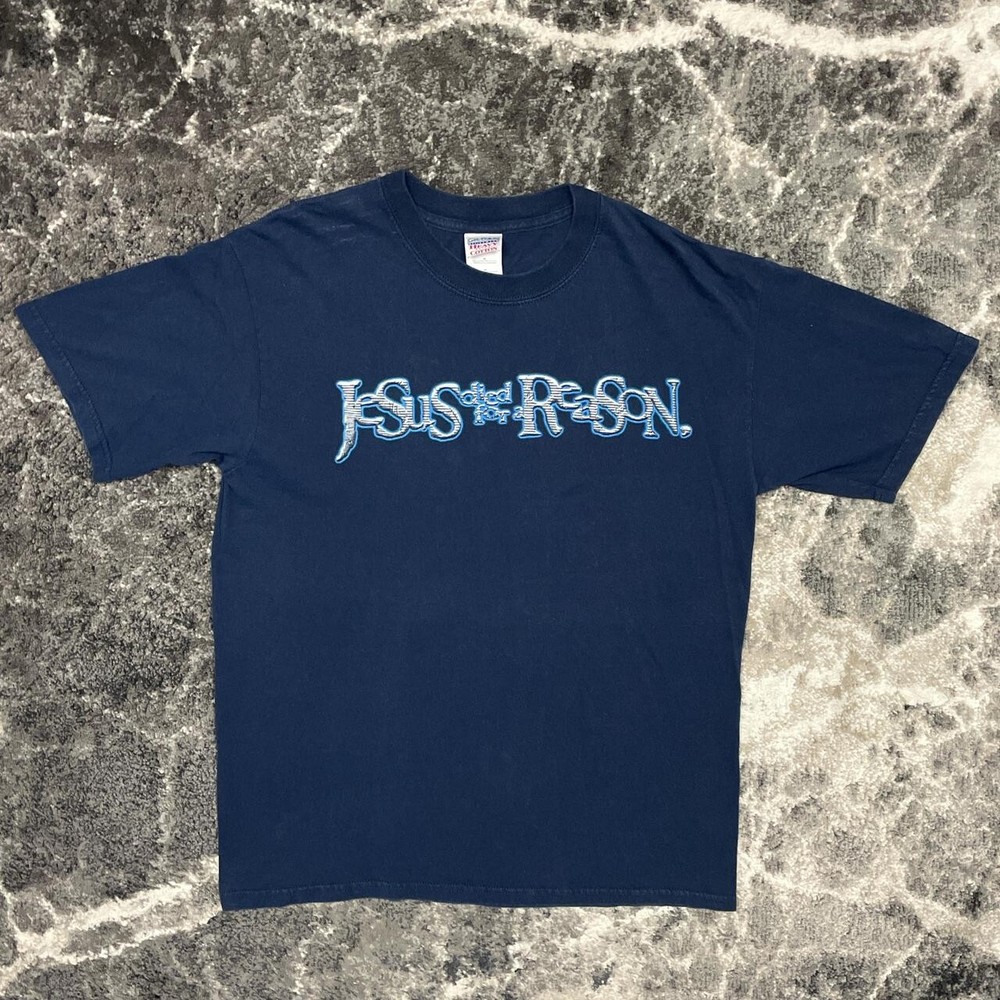 Vintage Jesus Shirt Mens Medium Y2K Cross Crucifix God Christ Christian Religion
