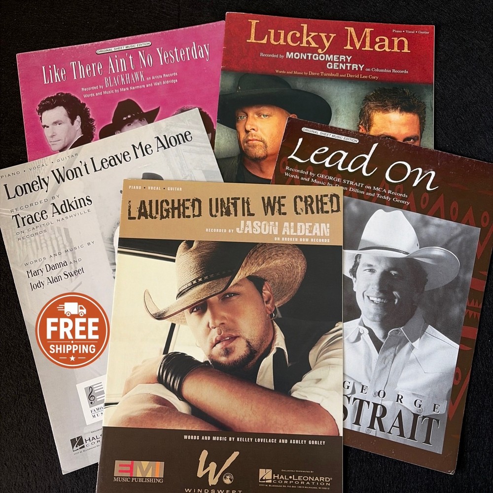 Modern Country Hits Sheet Music Bundle Lot of 7 Piano Vocal Guitar PVG