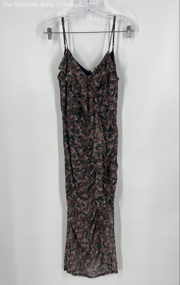 Allison Joy Womens Multicolor Floral V-Neck Sleeveless Sheath Dress Size M