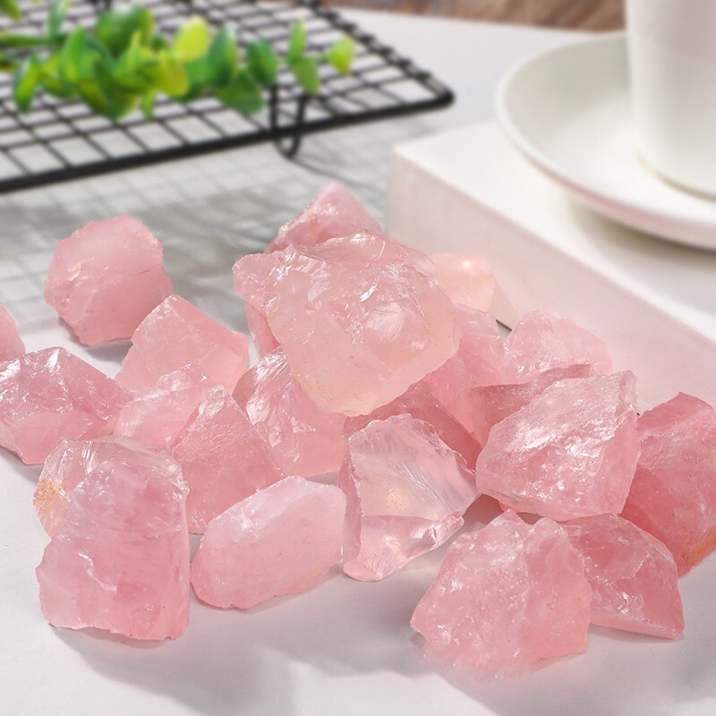 Raw Rough Transparent Rose Quartz Stone Chunk Healing Mineral Rocks Gifts 100g