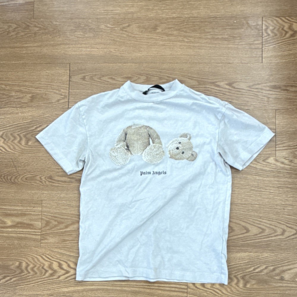 Palm Angels Bear Graphic Cotton White Men's T-Shirt Crew Neck Short Sleeve