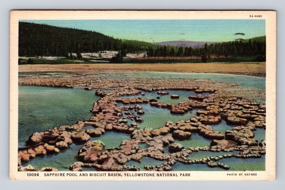 Yellowstone National Park, Sapphire Pool, Series #10096 Vintage c1940 Postcard