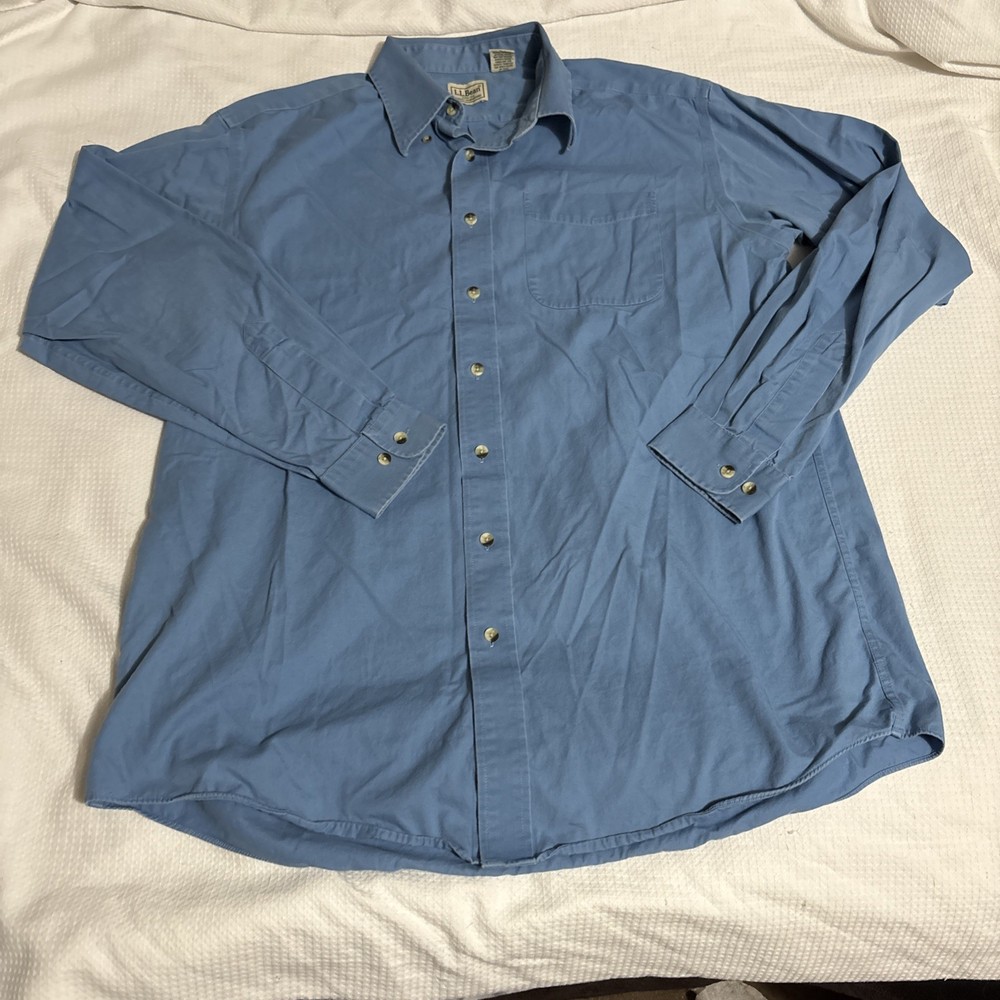 ll bean mens button down shirt large Tall Blue