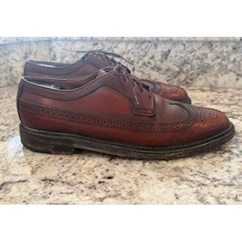 Royal Lancers Mens Brown Leather Wingtip Oxford Brogue Dress Shoes 4100 129