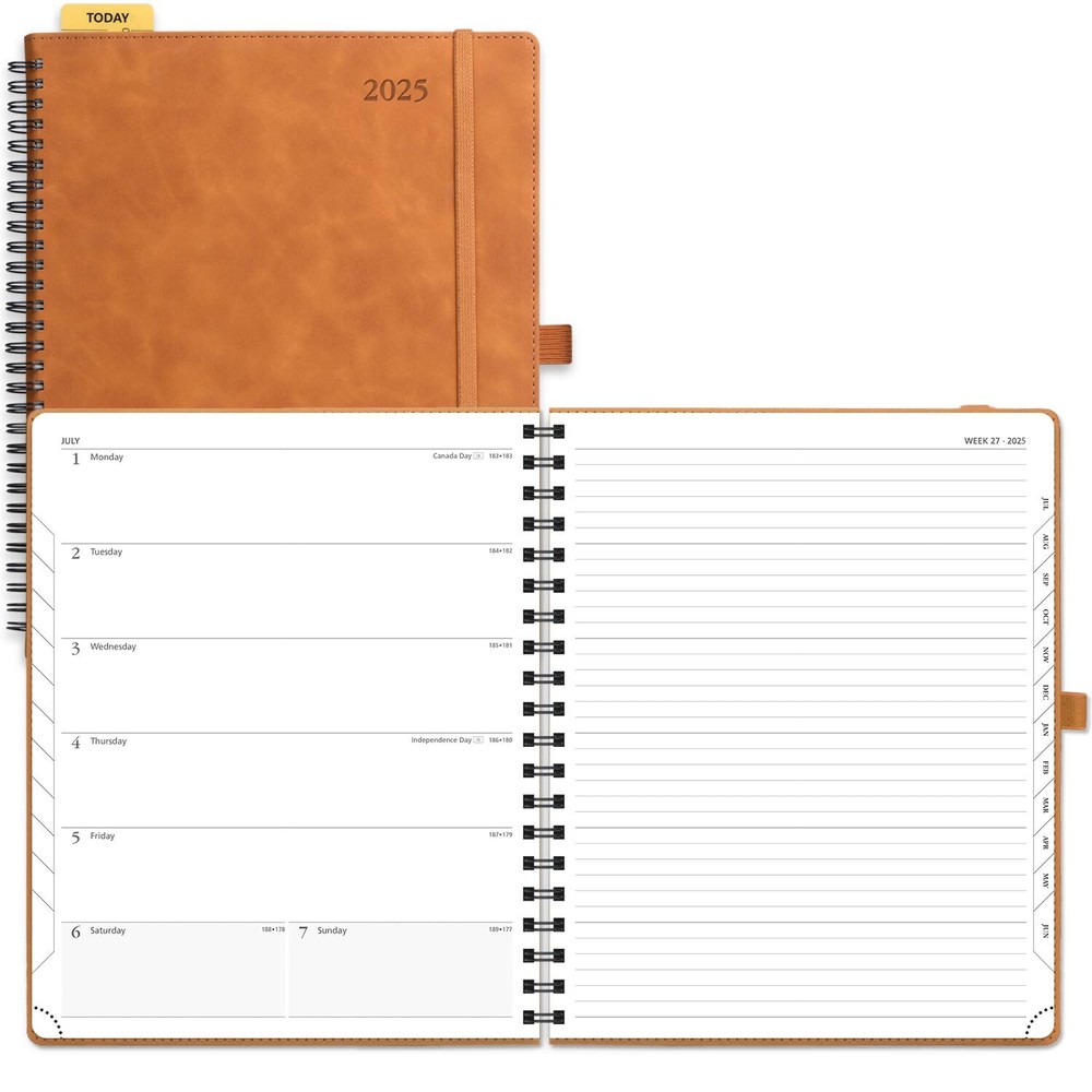 POPRUN 2025 Planner Weekly Notebook Calendar Large Size 8.5'' x 10.5'' - Agen...