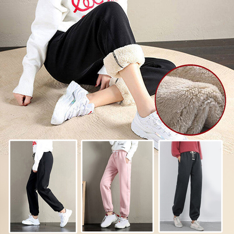 Women Warm Jogging Pants Winter Thick Fleece Lined Trousers Joggers Sporthose US