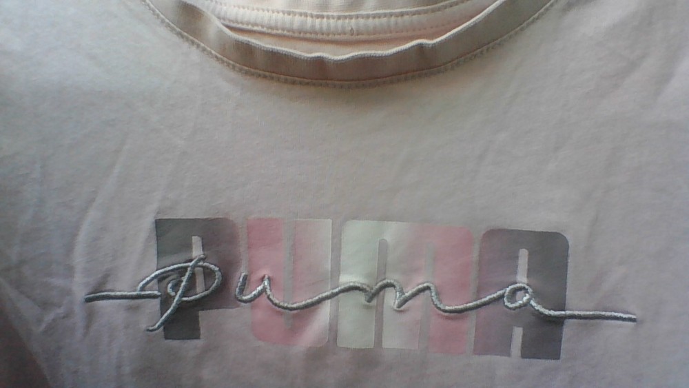 Puma Girls L (12-14) Logo Embroidered Tie-Hem Short Slv T-Shirt 100% Cotton FLAW