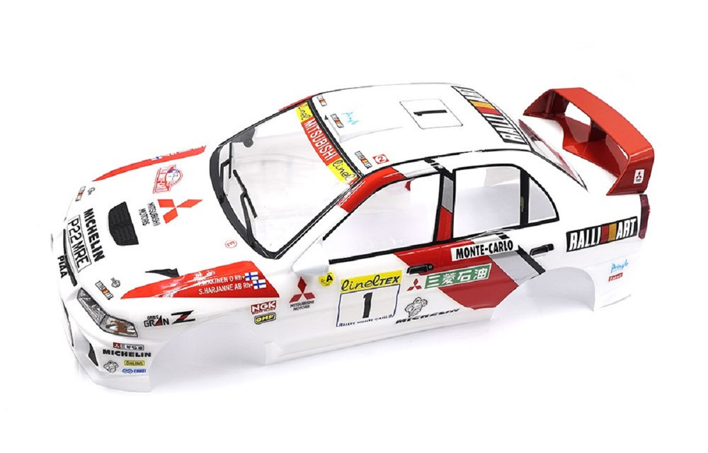 Yeah Racing 1:10 RC Clear Body Shell Kit - Mitsubishi EVO 4 with Rally Catalunya