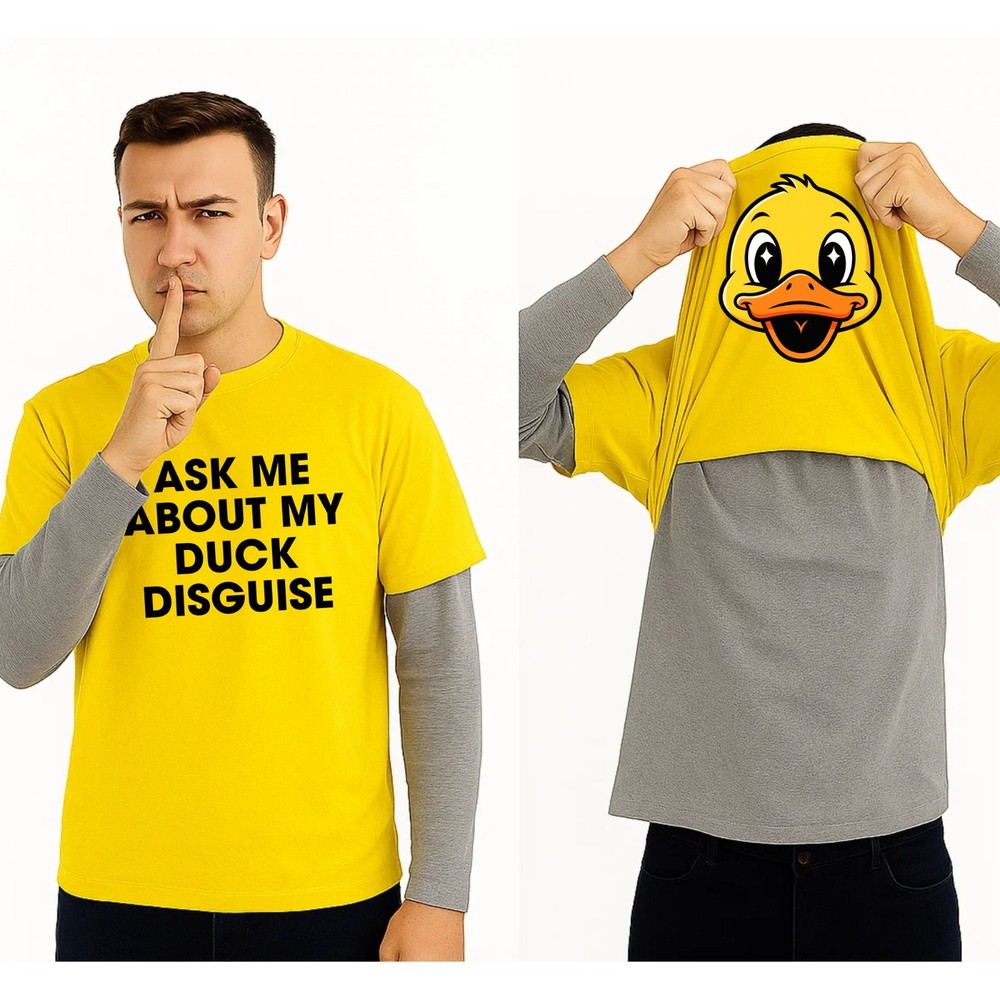 Ask Me About My Duck Disguise T Shirt Printed Funny Gift Short Sleeve Mens T Top