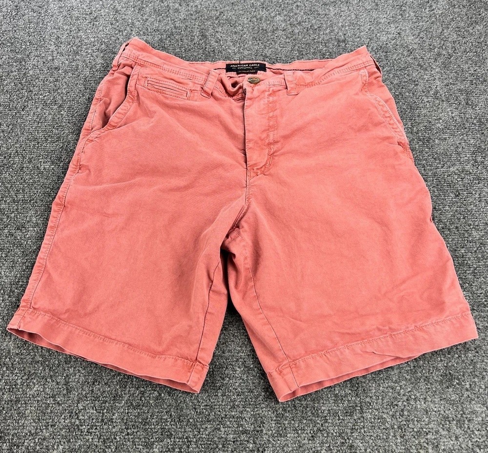 American Eagle Chino Shorts Men’s 30 Salmon Red Extreme Flex Casual Preppy Y2K