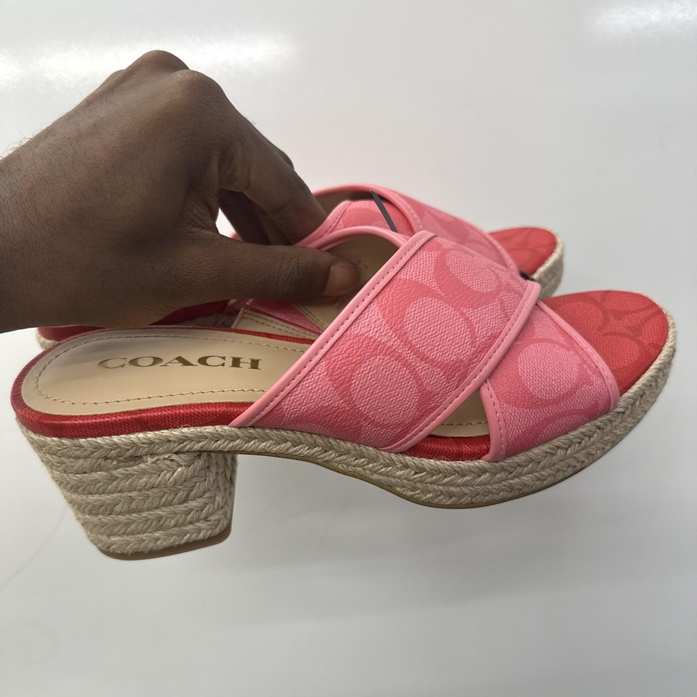 Coach Women's Size 7 Espadrille Heel Sandals Summer Dress Casual Comfortable Shoes