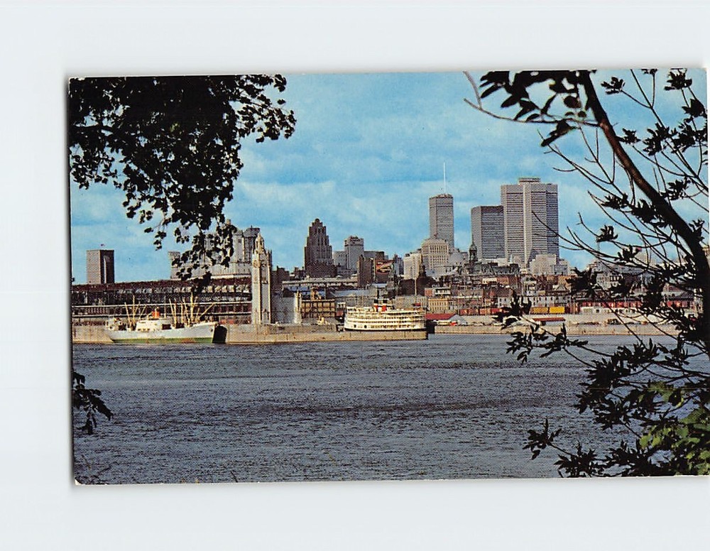 Postcard Harbor and Skyline Montreal Quebec Canada