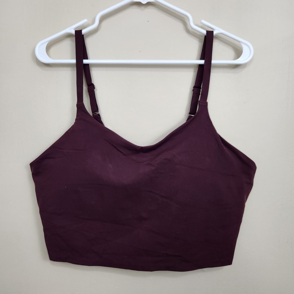 ATHLETA Women’s Elation V-Neck Longline Convertible Bra Cherrywood Red 2X D-DD