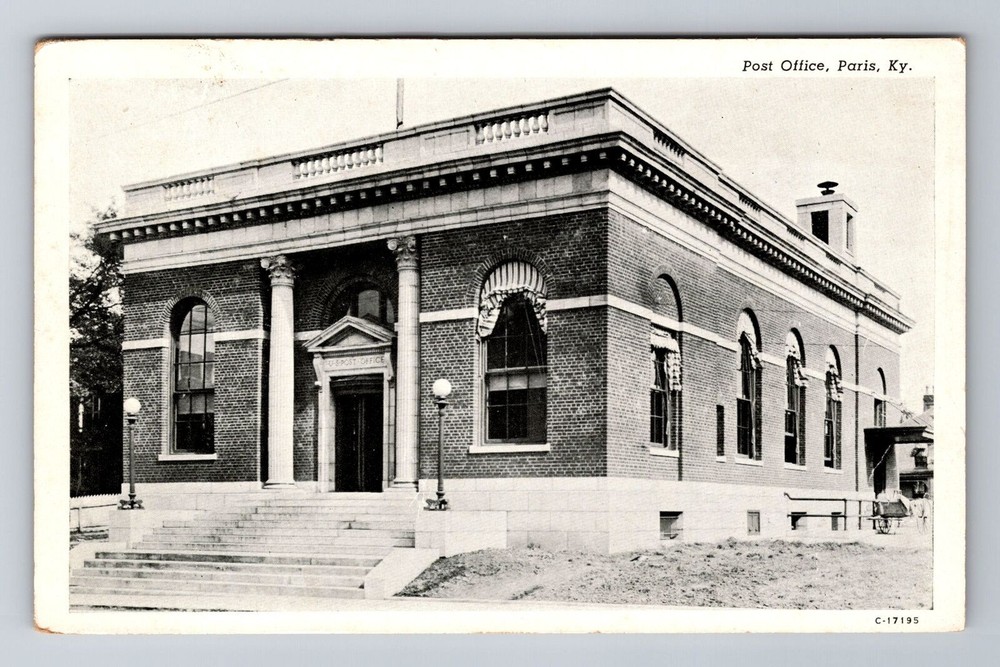 Paris KY-Kentucky, Post Office, Antique Vintage Souvenir Postcard