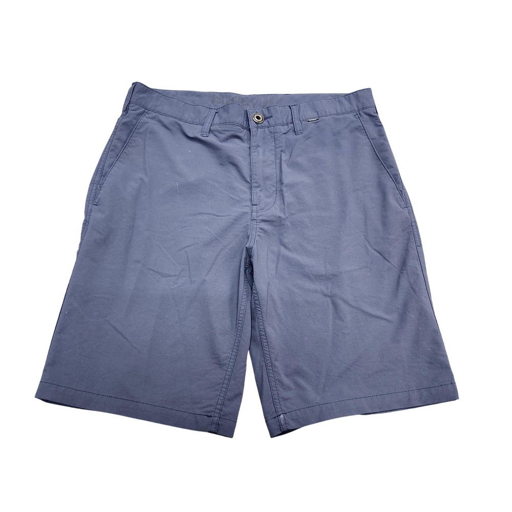 Hurley Shorts Mens 32 Blue Microfiber Chino 11 Inseam Casual Summer Pockets