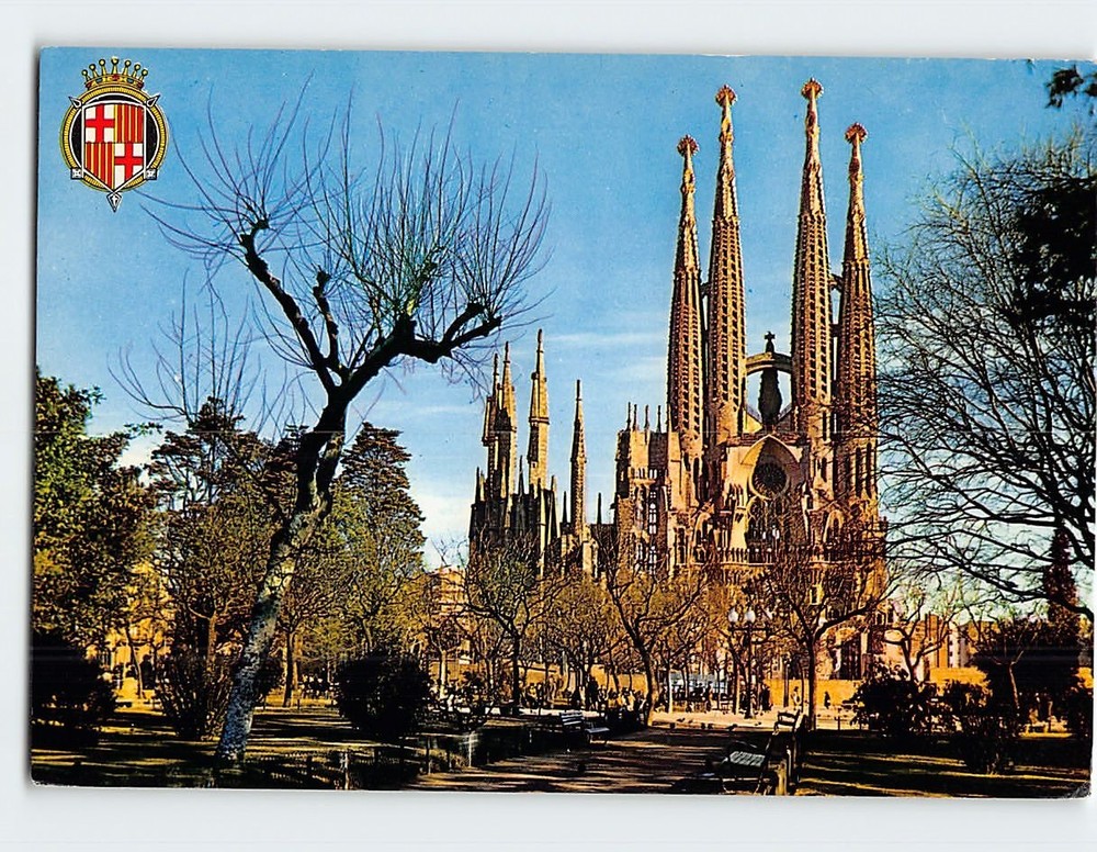 Postcard Templo Sagrada Familia Barcelona Spain
