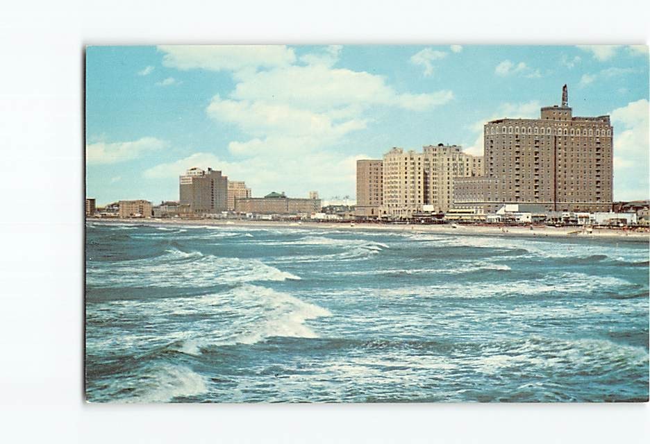 Postcard View of the Ocean Looking Towards Atlantic City New Jersey USA