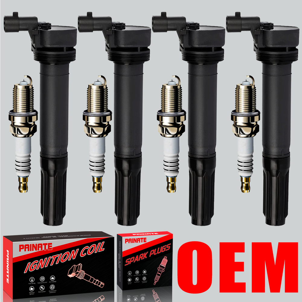 Brand 4X OEM Ignition Coil & Iridium Spark Plug For 2012-2017 Fiat 500 1.4 UF649