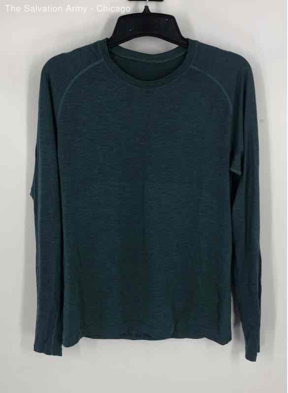 Lululemon Mens Teal Heather Long Sleeve Crew Neck Pullover T-Shirt No Size