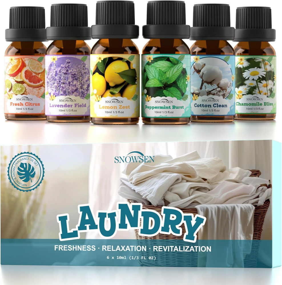 SNOWSEN Laundry Fragrance Oils Set for Diffuser & Wool Dryer