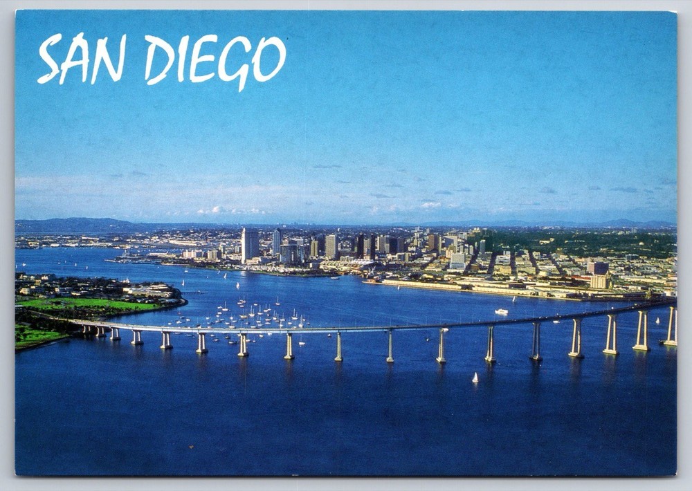San Diego California Postcard SD Coronado Bay Bridge USA Unposted
