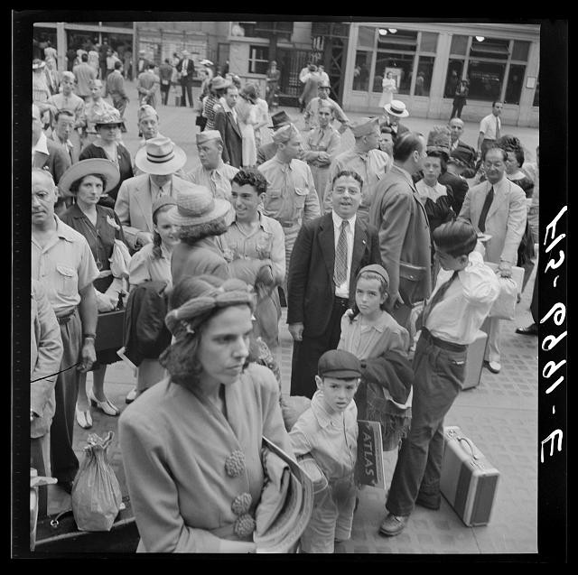 Photo:New York New York Pennsylvania Railroad Station Train Crowd 1942