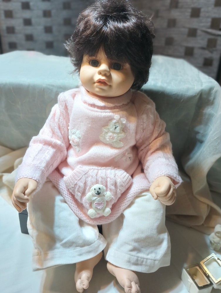 Heritage Mint Sweet and Innocent 20” Doll Brown Hair & Eyes Weighted Realistic
