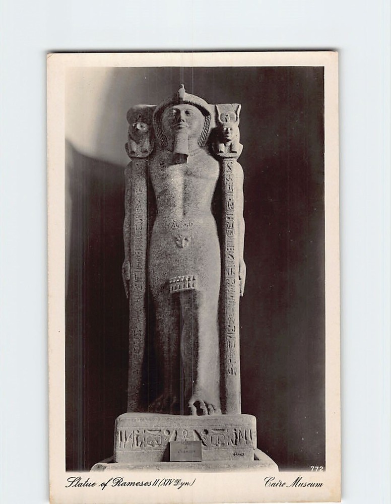 Postcard Statue of Rameses II Cairo Museum Egypt