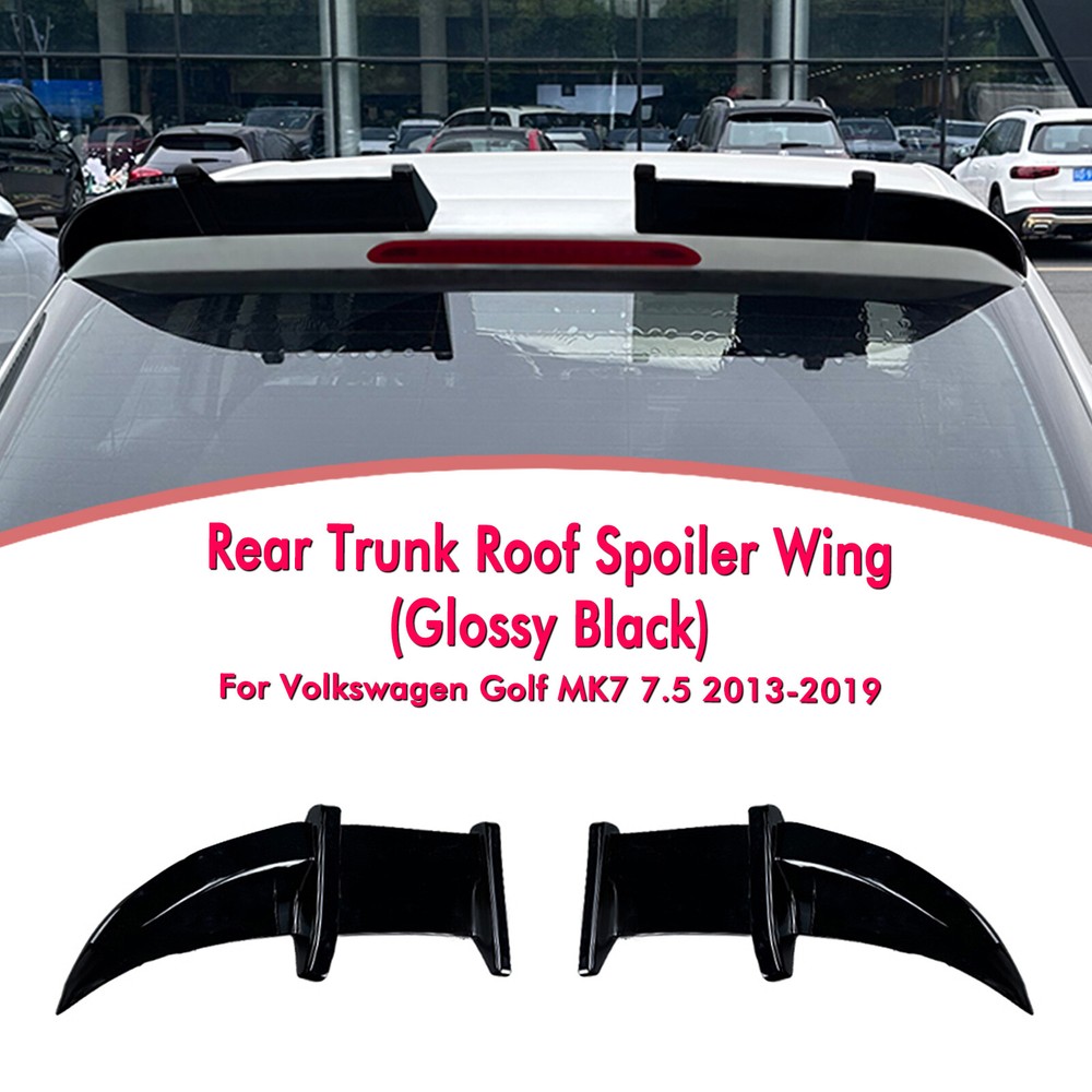 2x Rear Trunk Spoiler Lip For VW Golf MK7 MK7.5 2013-2019 2014 Base Gloss Black