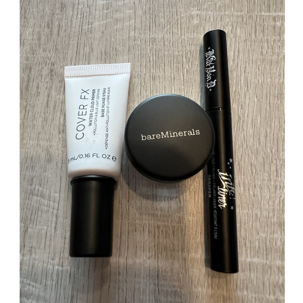 bareMinerals Eye Shadow, Cover FX Primer, Kat Von D Tattoo Liner Makeup Set