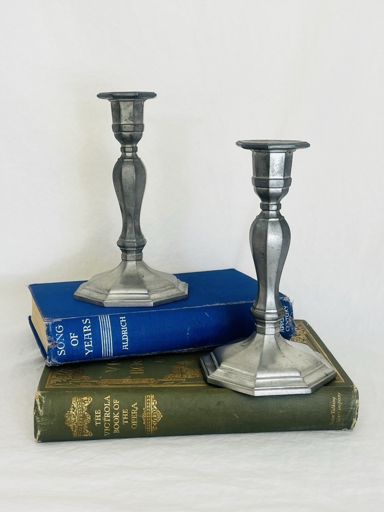 Vintage Pewter Candlestick Holders Gorham Set of Two