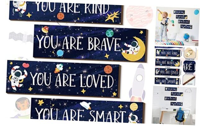 4 Pieces Space Decor Boys Room Space Posters Boy Bedroom Wall Decor You