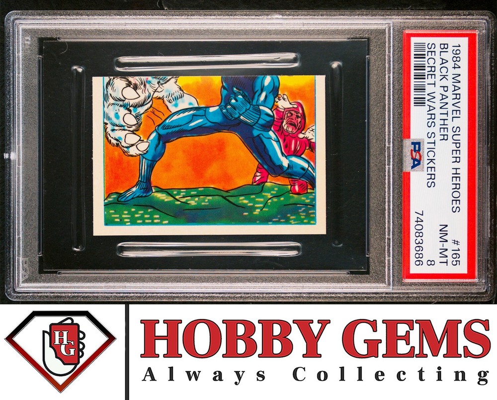 BLACK PANTHER PSA 8 1984 Marvel Super Heroes Secret Wars Stickers #165 C1