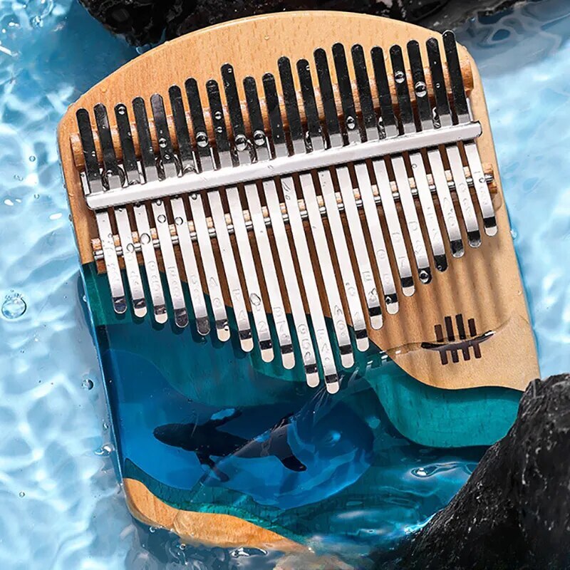 100% New 17 Key Kalimba Resin Epoxy Resin Clear Kalimba Beginner Professional