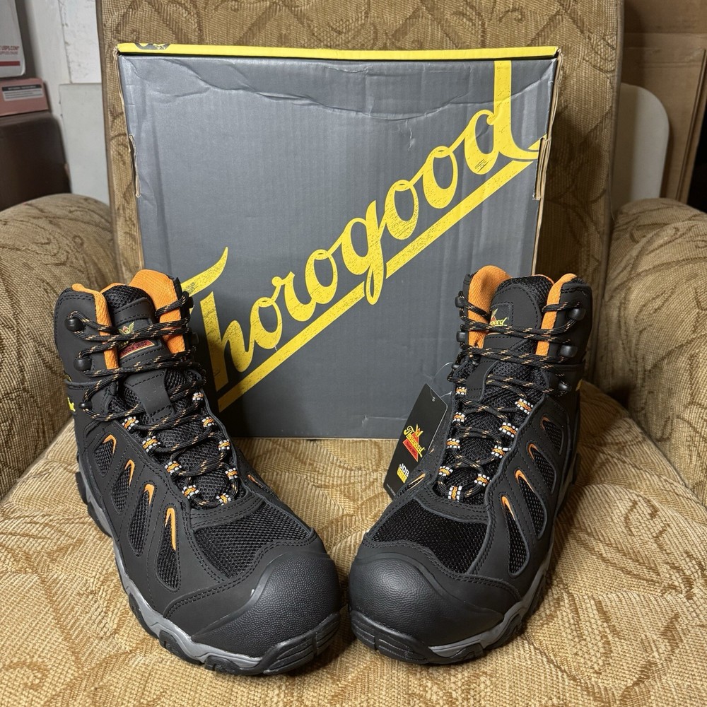 Thorogood 6 Inch Waterproof Composite Toe Hiking Boots for Men Size 9.5 M