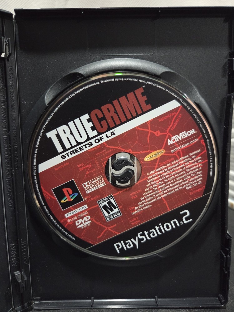 True Crime Streets of LA PS2 Sony PlayStation 2 2003 Disc Only Tested And Works