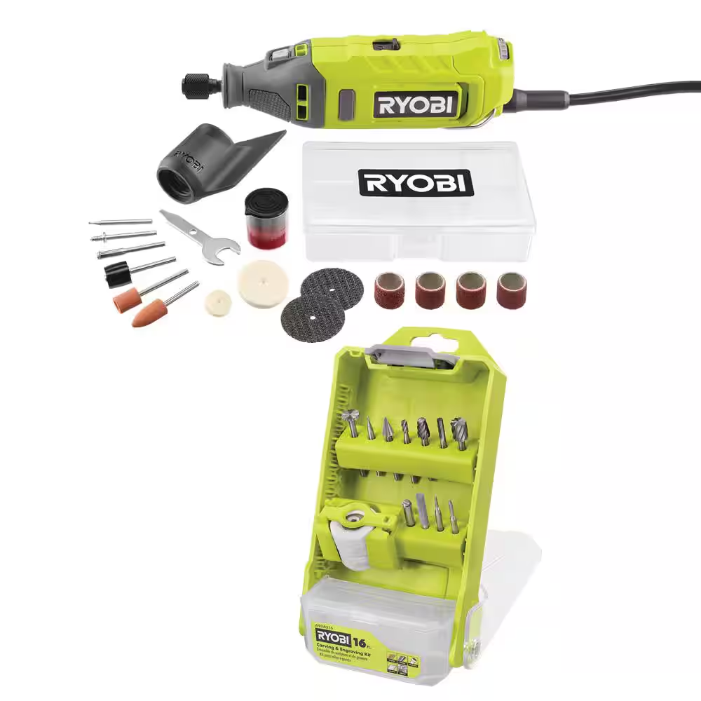 1.2 Amp Corded Rotary Tool with 16-Piece Carving & Engraving Kit
