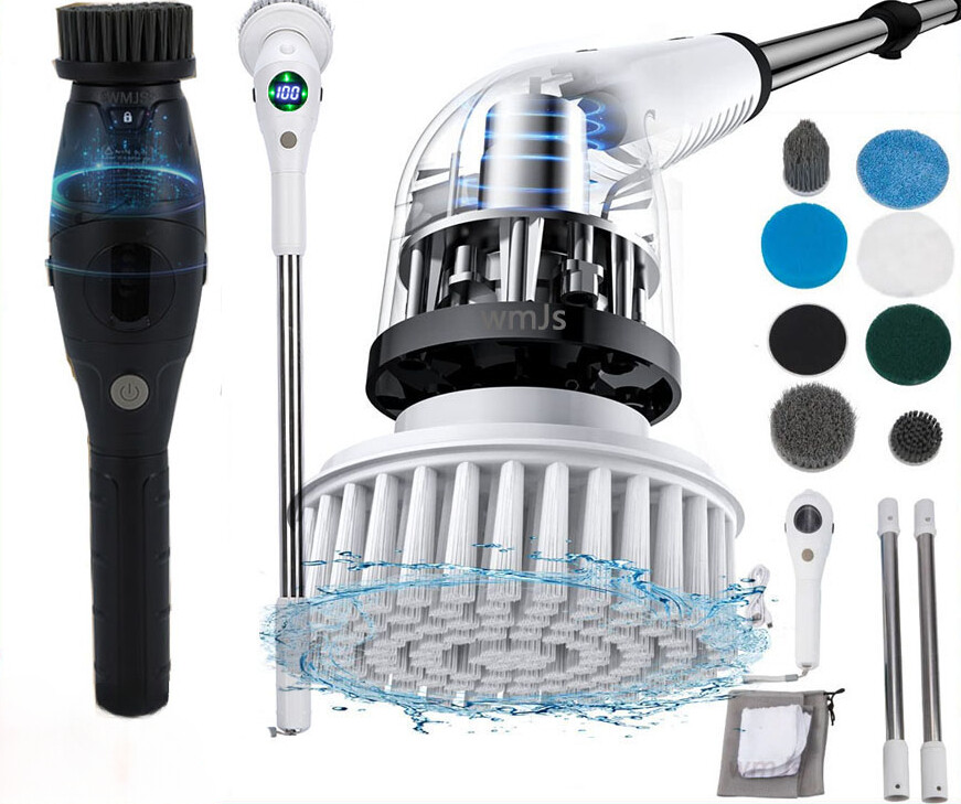 Electric Cleaning Brush 8in1 Bathroom Toilet Cleaning Brush with LED Night Light