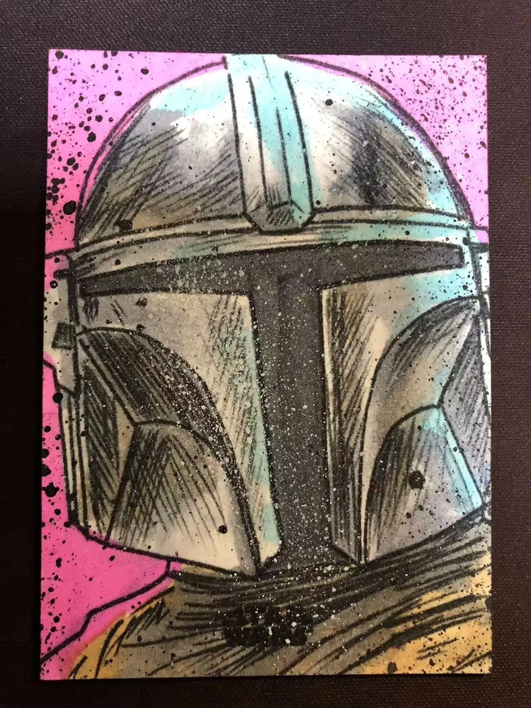 Star Wars The Force Is With You The Mandalorian Artist Signature Sketch KM046