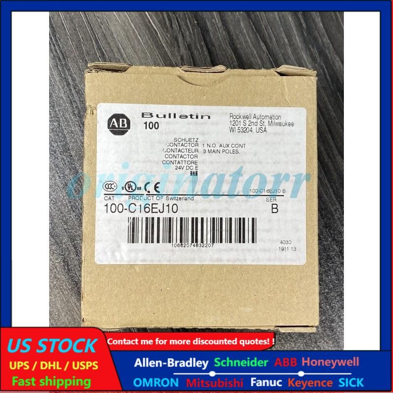 New Allen Bradley 100-C16EJ10 Series B IEC Contactor 16 AMP 24VDC US Free Tax