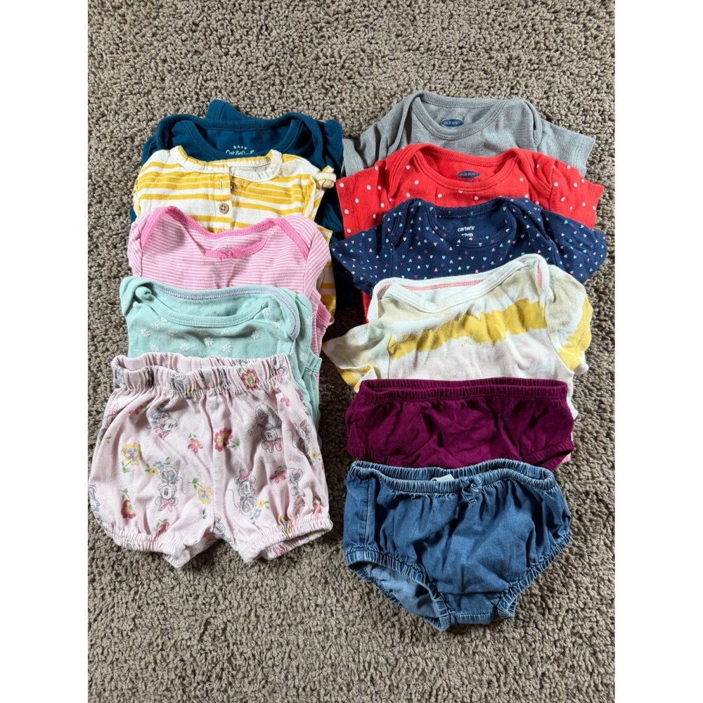 Baby Girls Bodysuit Lot 11 pieces Mixed 12 mo cottagecore summer toddler
